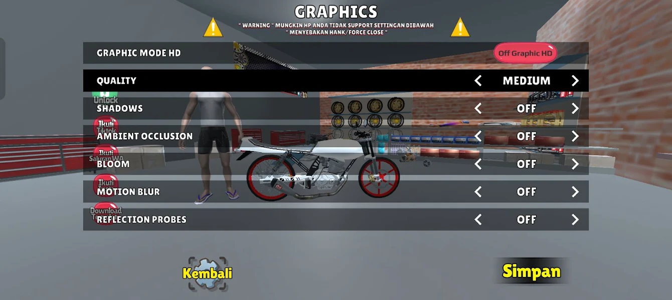 Herex Simulator Indonesia motorbike game screenshot